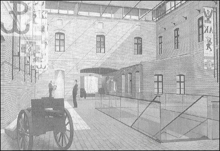 Zwycięska koncepcja zakłada m. in. adaptację dla potrzeb Muzeum AK dziedzińca budynku przy ul. Bosackiej 13